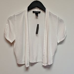 [WHBM] NWT delicate white shrug sz XS
